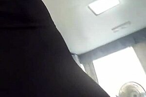 the girl in lingerie plays with dildos on her ass