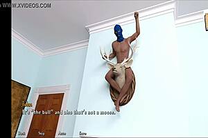 Exploring the chick route in being a dik game with teen 18+ brunette