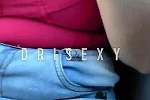 Sexy dri plays with pussy in app driver's car