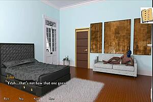 Exploring the chick route in being a dik game with teen 18+ brunette