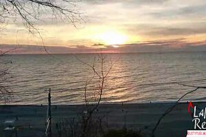 Slut Sucked Strangers Big Dick at Sunset by the Sea and Swallowed Cum