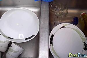 teen lesbian mistress with strapon toys and small tits blonde babe