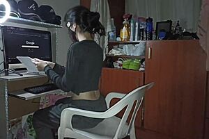 laura gets fucked hard while working on the computer 😈