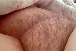 She's RUBBING her HAIRY MILF PUSSY at home