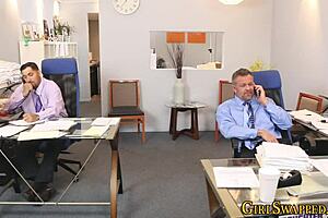 office teen stepdaughters get facial from old man at work