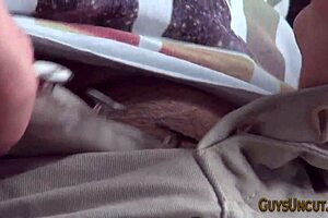 Uncut european hunk enjoys solo masturbation and cumshot