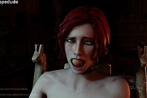 Triss in Self Bondage Masturbation with Tight Ropes in 3D Cartoon Awakening