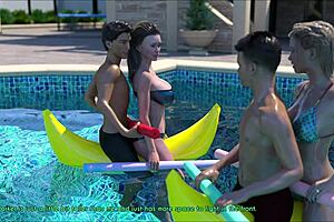 Check out these missing scenes with wife and stepmother in erotic game