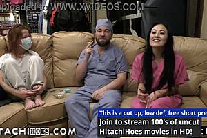 patient blaire celeste gets hitachi magic wand orgasms during medical examination at hitachihoescom