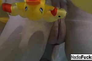 Sexy Nadia Takes A Bath With Rubber Duckies!