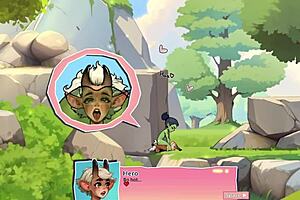 horny young 18+ female orc face-sits lucky boy in nature game review