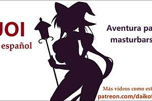 Sexy Spanish Witch Guides Jerk Off with Role Play for Cum