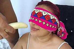 My stepmother plays with my monster cock