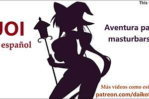 Sexy Spanish Witch Guides Jerk Off with Role Play for Cum