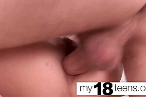 Cute teen 18+ sucking and fucking all holes with big dick 😈