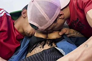 Crossdressing threesome with friend and neighbor