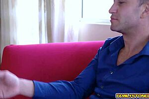 stepson licks stepmom's milf pussy then slams her hard like a spreadeagle