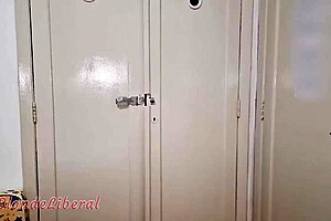 Wife boldly fucks hidden driver while husband is out