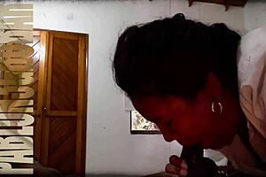 Puke queen loving hot stomach juice on meat. Latina deepthroat with big black cock.