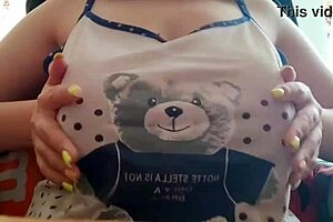 Shy stepsister shows her big tits to the camera instead of studying - luxuryorgasm