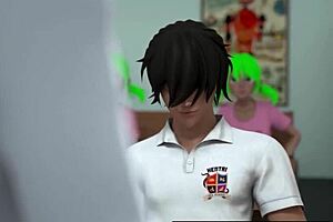 busty hentai teacher teaches sex techniques passionately