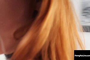 ginger penny pax gets double teamed with doggystyle pov and hairy pussy orgasm, oh man