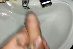 gardener finds boss's phone, jerks off in bathroom