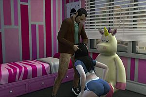 Daddy, Could I Show My Oral Skills in 3D Cartoon Action?