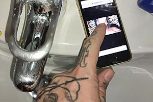 gardener finds boss's phone, jerks off in bathroom