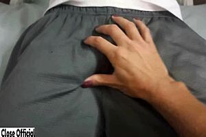 Transsexual in crossdressing fetish with feet and cock brought home after wink