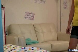 little bailey fucked in close up missionary scene with blowjob teasing.