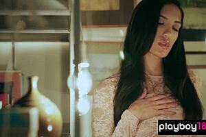 Classy Brunette Babe Teases in Lingerie