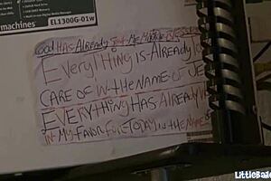 little bailey fucked in close up missionary scene with blowjob teasing.