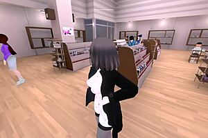 Sereka discreetly exposes herself in a naked coat during an outdoor game.