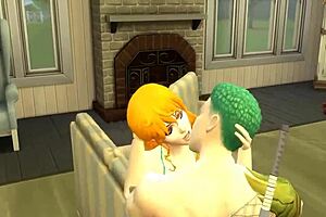 yo, check nico robin getting slammed hard by luffy in one piece hentai!