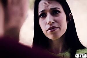 Is the perverted big cock guy using a sexy milf after her blowjob?