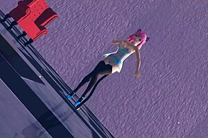 MMD Pink Cat Touhou R-18 Anime Featuring Huge Boobs and Lingerie