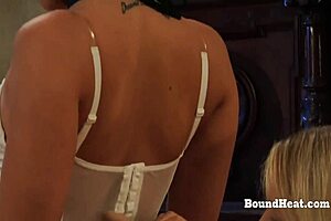 I bound the cute teen 18+ in lingerie for mistress bondage