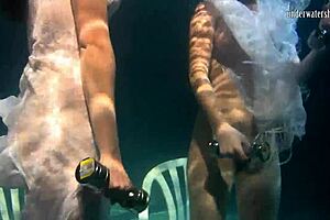 polcharova and siskina get wet horny underwater lesbians