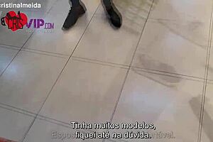 Cristina Almeida Flashes Hairy Pussy In Shoe Store