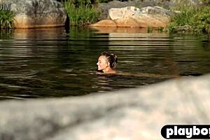 perfect ass blonde milf francy torino strips naked to reveal her stunning curves