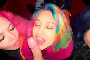 girls roxi and anna give sloppy blowjobs on the boat