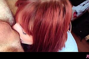 Daddy's Little Redhead Slut Devours Big Ass with Rimjob