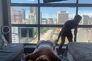 blonde relaxing cumming on masseur cock