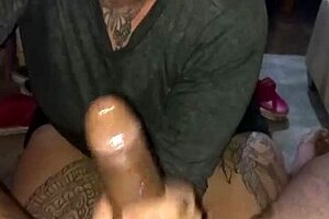 blonde girlfriend takes deepthroat blowjob and gets cum on her face