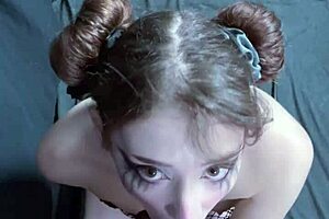 Pov your perfect goth girlfriend gets on her knees & ruins her makeup getting a massive facial after sucking your cock