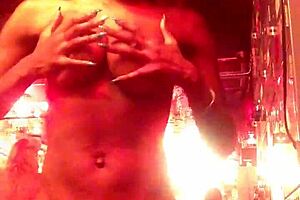 Ebonysweets strips and rips clothes on webcam