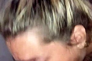 blonde girlfriend takes deepthroat blowjob and gets cum on her face