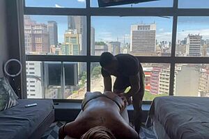 blonde relaxing cumming on masseur cock