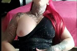 boyfriend away, she masturbates to orgasm alone